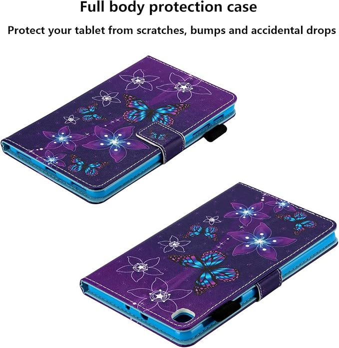 for Galaxy Tab A 8.4 Case 2020 Model (SM-T307/T307U) with Pencil Holder Pockets Multi-Angle Viewing Folio Stand PU Leather Shockproof TPU Cover for Samsung Tab A 8.4 T307 Black Rose Flower