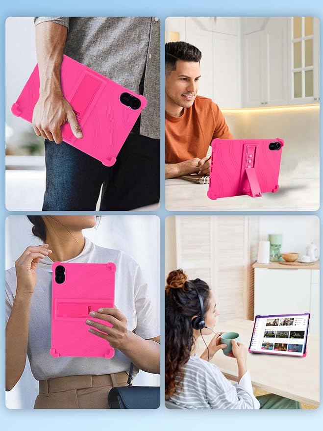 Case for Xiaomi Redmi Pad 2 Tablet 11inchNOUKAJU Tablet Protection CaseAdjustable BracketSoft SiliconeSilicone Protection Cover for Redmi Pad 2(Black)