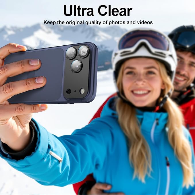 2 Pack for iPhone 17 Pro Camera Lens Protector Metal Aluminum Alloy Tempered Glass Cover Camera Screen Protector Accessories Case Friendly，for iPhone 17 Pro