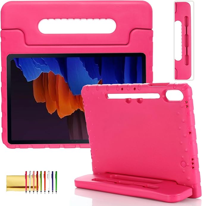 Kids Case for Samsung Galaxy Tab S10 FE Plus 13.1 (2025) Techcircle Handle Stand Light EVA Foam Bumper Protective Rugged Drop Protection Child Proof Cover Black