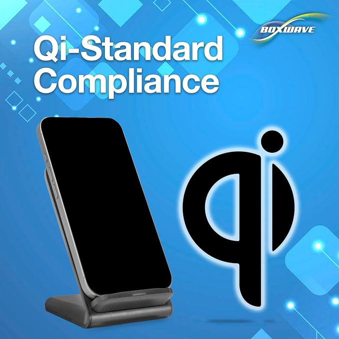 BoxWave Charger Compatible with Xiaomi 14T Pro - Wireless QuickCharge Stand (15W) Desktop Viewing Wireless Charging - Jet Black