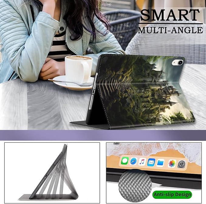 Case for iPad (A16) 11th Generation 11 Inch 2025 / iPad 10th Generation 10.9 Inch 2022 Ultra-Thin Multi-Angle Protective Cover with Auto Sleep/Wake A Dark Horse