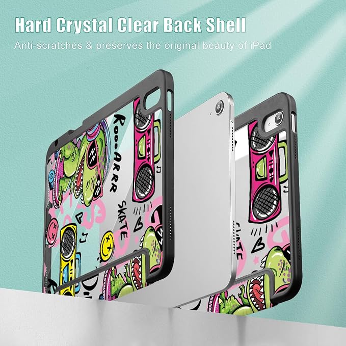 Mektron Case for 2026 iPad Air 11 inch M4 8th (M3 2025 7th /M2 2024 6th) Compatible with iPad Air 10.9 (2022 5th Gen /2020 4th Gen) Shockproof Clear Shell Blue Bows &amp Flowers
