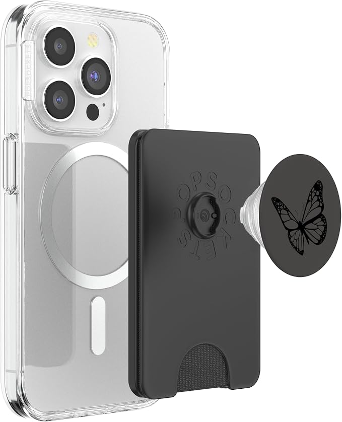 Black Gray Butterfly PopSockets Adhesive PopGrip