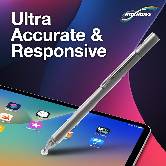 BoxWave Stylus Pen Compatible with Acer Spin 3 (SP314-53N) - FineTouch Capacitive Stylus Super Precise Stylus Pen - Metallic Silver