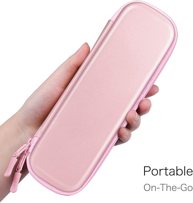 Fintie Holder Case for Apple Pencil Pro, Apple Pencil (USB-C / 1st / 2nd Generation), PU Leather Carrying Bag Sleeve Compatible with Pen, USB Cable, Samsung Stylus, Rose Gold