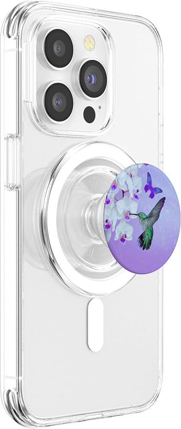 Cell Phone Pop Up Holder Hummingbird Flower Butterfly Purple PopSockets Adhesive PopGrip