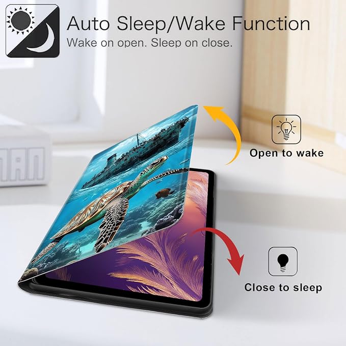 for iPad 11th Generation (A16 2025) 11 / iPad 10th Gen 10.9 2022 Case 360° Rotating PU Leather Stand Cover with Auto Sleep/Wake Shockproof TPU Backl Raccoon Perched