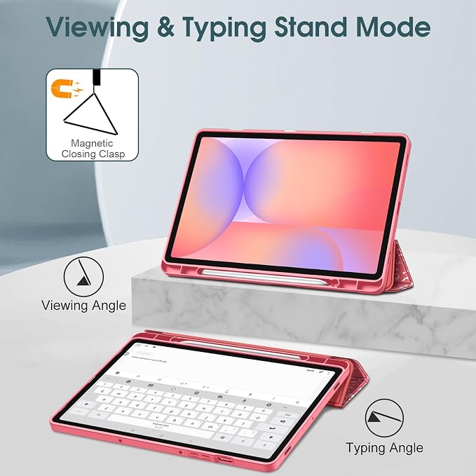 Fintie Slim TPU Case for Samsung Galaxy Tab S10 Lite/S10 FE/S9 FE 5G 10.9 | Tri-Fold Viewing Stand Full Protection S Pen Holder Auto Sleep Wake Black
