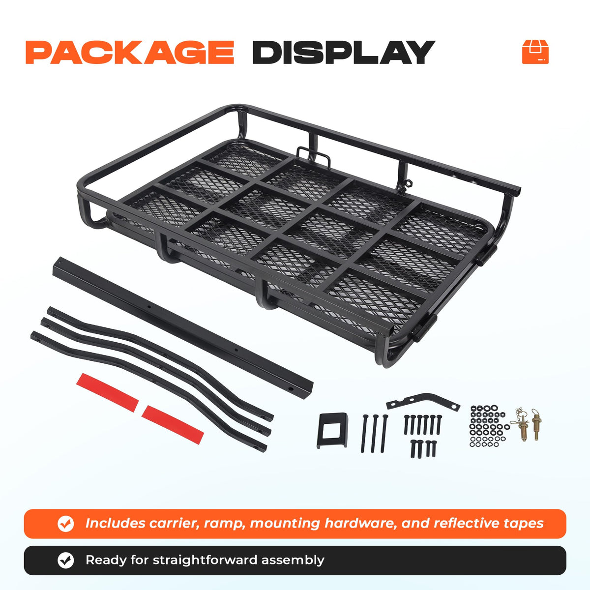 ALMULOO Hitch Mount Carrier with Folding Ramp for Wheelchairs and Lawn