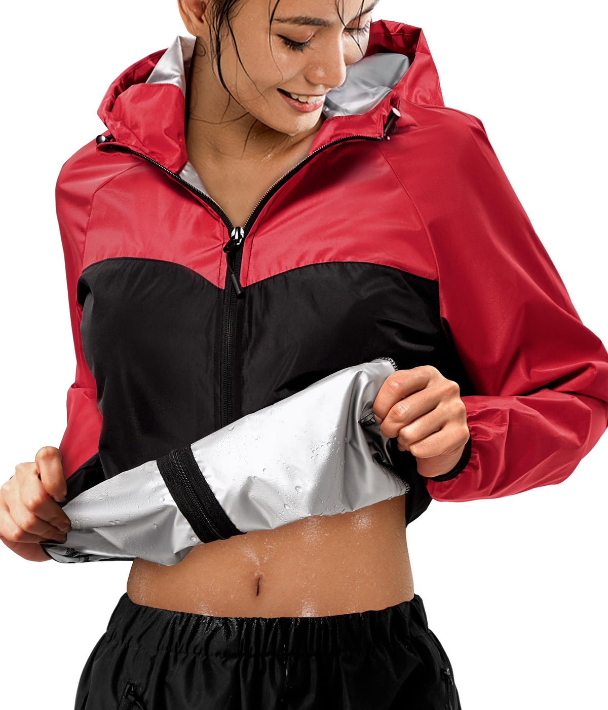 Junlan Sauna Suit for Women Sweat Jacket Gym Workout Vest Sweat Suits