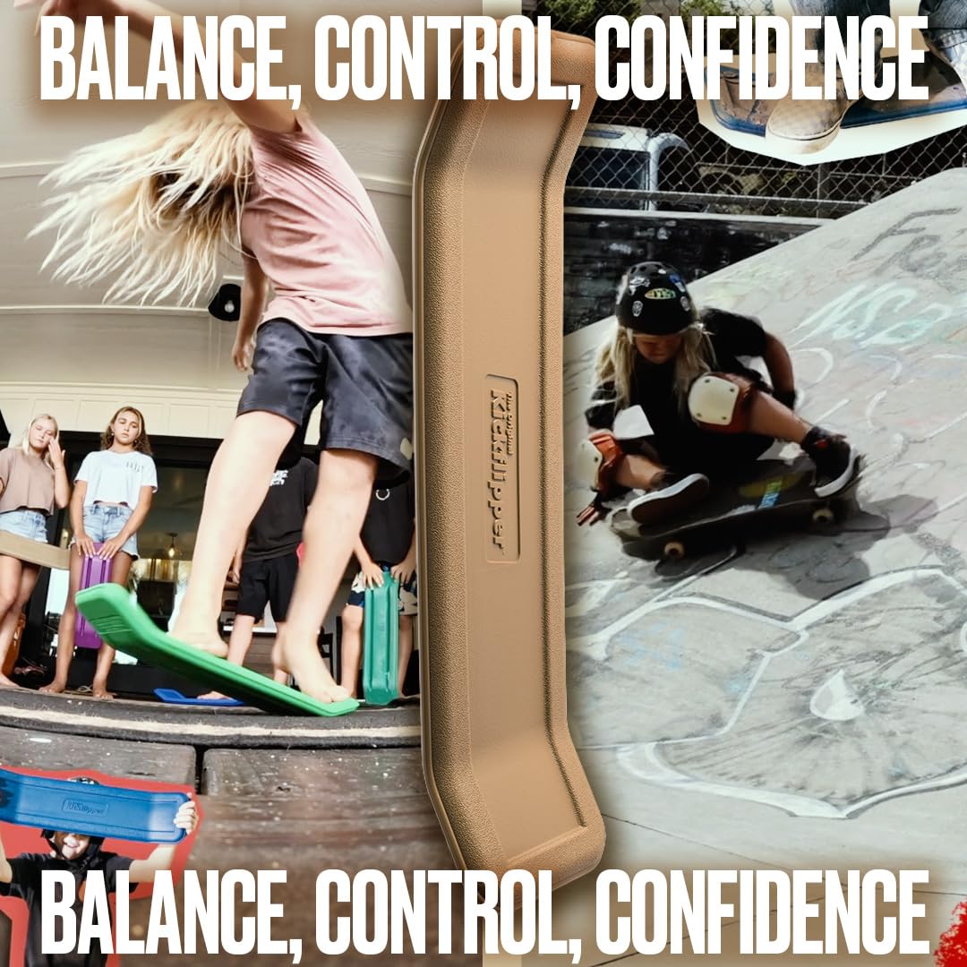 Kickflipper Balance Board, a Fun, Lightweight Trainer That Builds Balance and Confidence (Black)