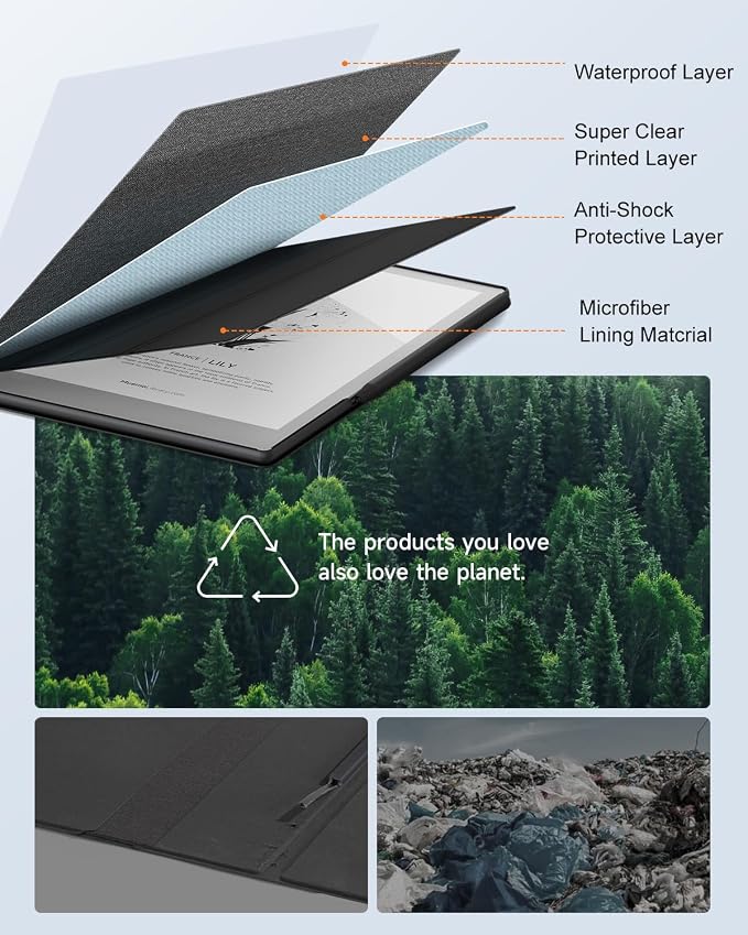 Case for Remarkable 2 Paper Tablet 10.3 2020 Released Fabric Folio Cover with Pen Pocket Stable Stand Design Black &amp Light Cork (Exclusive Templates Provided)
