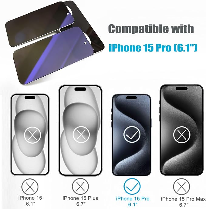 2 Pack Compatible with iPhone 12 Pro Max Privacy Screen Protector Anti-Spy Anti-Blue Light Eye Protection Tempered Glass Film Scratch Resistant Full Coverage Case Friendly