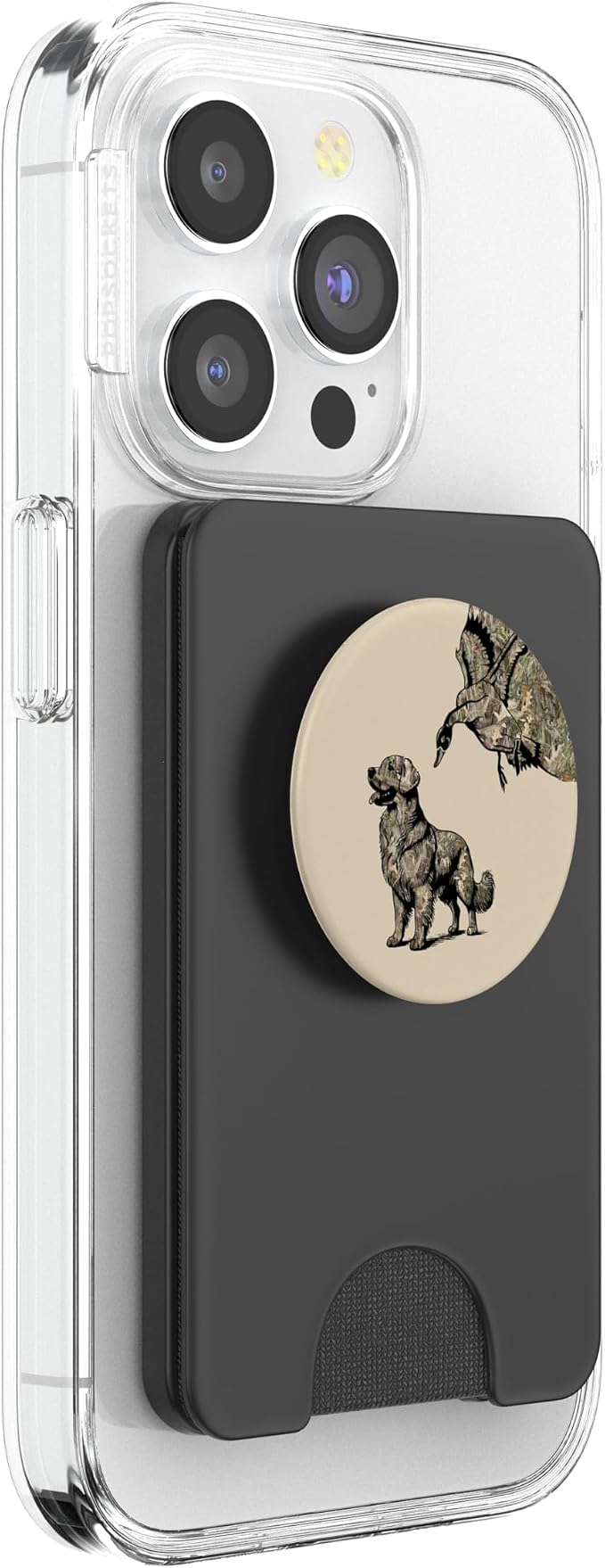 Aesthetic Waterfowl Hunting Camo Duck Hunters with Dog PopSockets Adhesive PopGrip