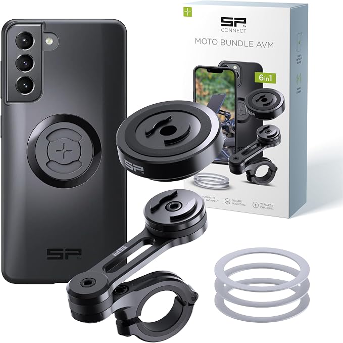 SP CONNECT Moto Bundle II with Anti Vibrations Module| SPC+ | Compatible with for Samsung S20| Motorcycle Phone Mount |Phone Mount for Motorcycle Handlebars | Cell Phone Holder