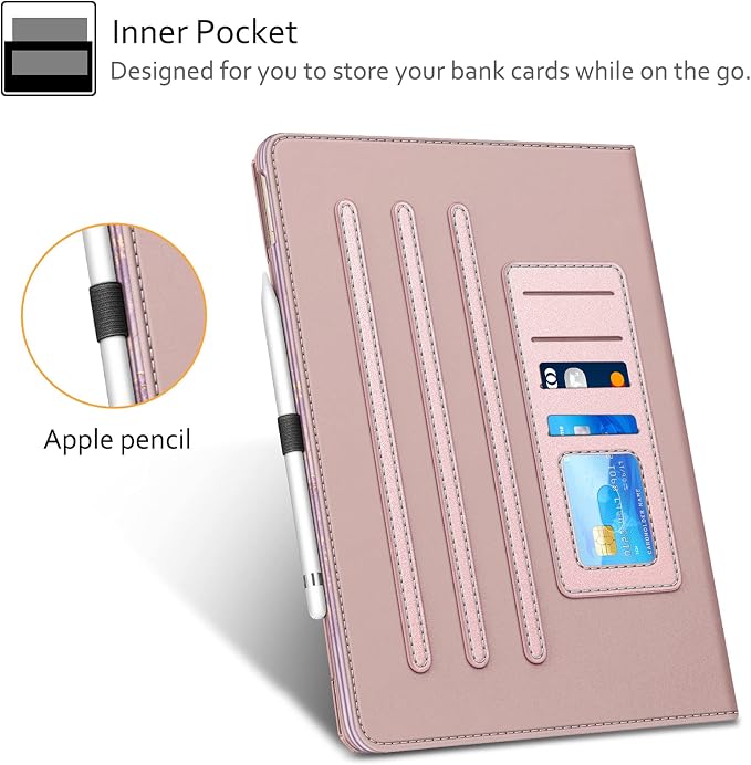 Fintie Multi-Angle Case 2017/2015 iPad Pro 12.9 inch (Old Model) 1st &amp 2nd Gen Case - [Corner Protection] Folio Stand Cover with Pencil Holder &amp Pocket Auto Wake/Sleep Blooming Hibiscus