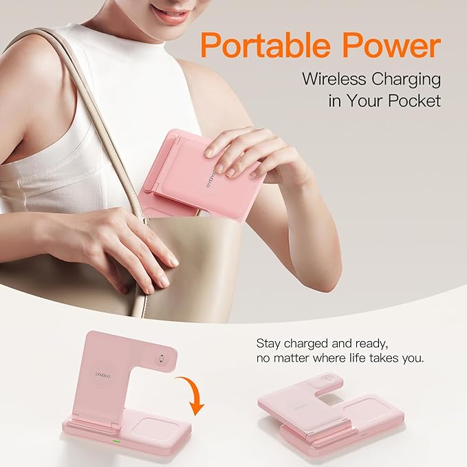 2025 3 in 1 Wireless Charger for iPhone 16 15 14 13 12 11 XR 8, Apple Charging Station for Apple Watch 10/9/Ultra/8/7/SE/6/5/4 & AirPods Series, Wireless Charging Station for Multiple Devices Apple