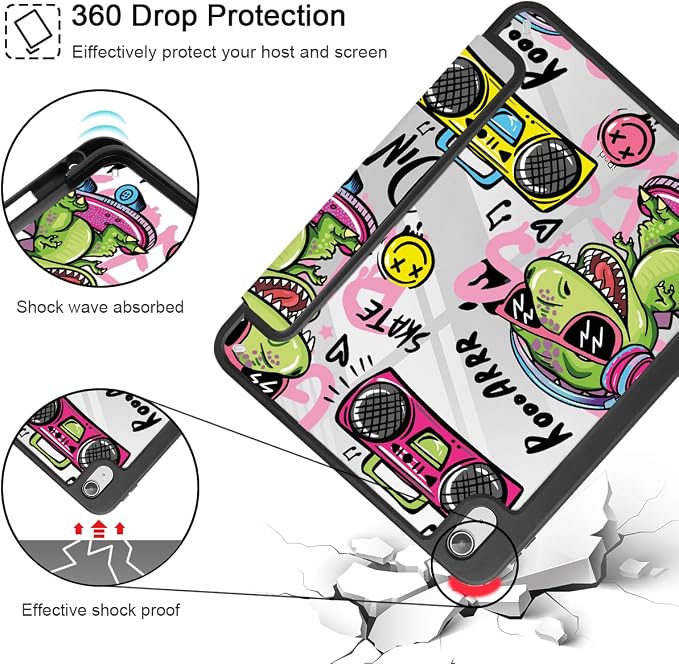 Mektron Case for 2026 iPad Air 11 inch M4 8th (M3 2025 7th /M2 2024 6th) Compatible with iPad Air 10.9 (2022 5th Gen /2020 4th Gen) Shockproof Clear Shell Blue Bows &amp Flowers