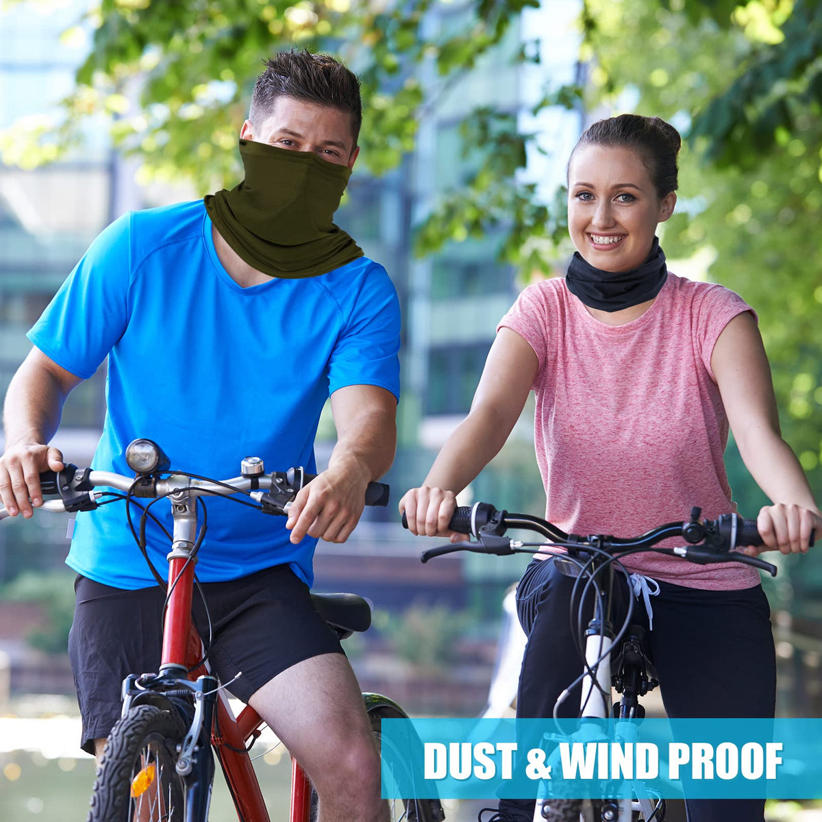 Fivali 4 Pack Neck Gaiter Face Mask: Cooling Windproof Breathable Bandana