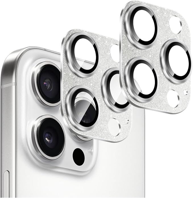 SAHARA - Ultra-Strong Camera Lens Protector for iPhone 16 Pro/16 Pro Max (2-Pack) Black (ZD00161)