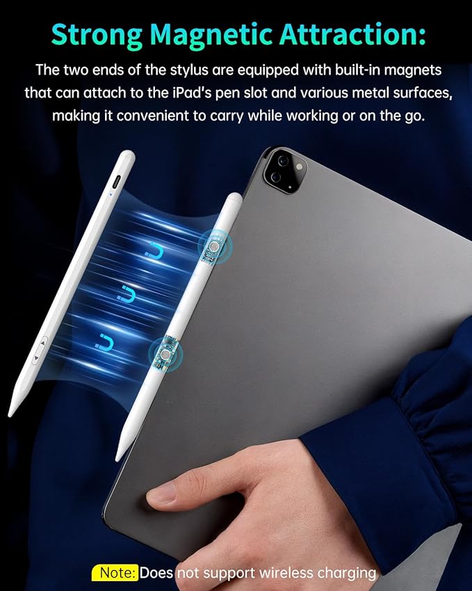 MEKO Universal Stylus Pen for Apple iPhone &amp Android &amp iPad 2X Fast Charge Active Stylus Pencil for All Touch Screen High Sensitivity Capacitive Stylus for Smartphone Apple Watch Tablet-Lihg