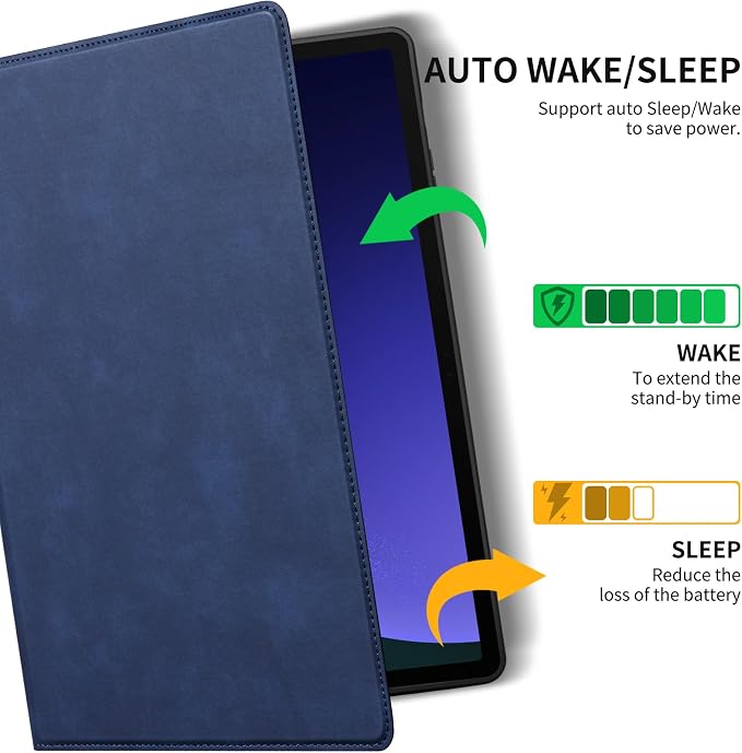 Case for Samsung Galaxy Tab S10 Lite/S10 FE/S9 FE/S9 10.9/11 | Microfiber Leather Protective Cover with S Pen HolderSmart Folio Auto Sleep/WakeAdjustable StandShockproofSlimBlack