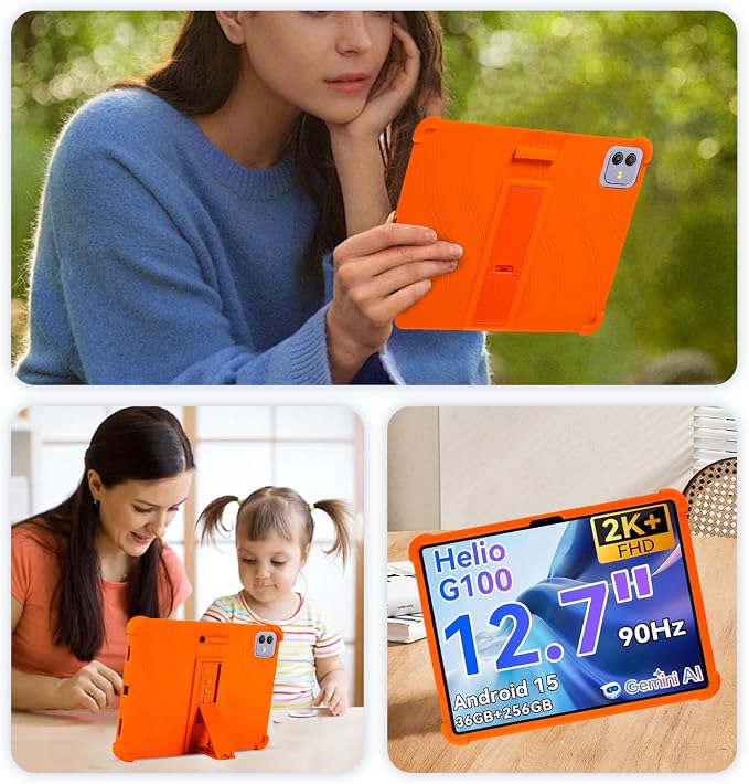 Case for Blackview Link 8 12.7-Inch Tablet – Shockproof Silicone Protective Cover with Kickstand Drop-Resistant Business Style (Black)
