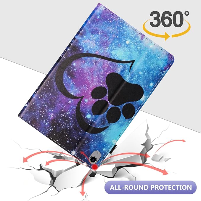 Dteck for iPad A16/10th Generation 10.9 Inch 2022 Case with Pencil HolderPremium PU Leather Folio Multiple Viewing Angles Stand Cover Auto Wake/Sleep Protective Tablet Cases for Women MenBookshelf