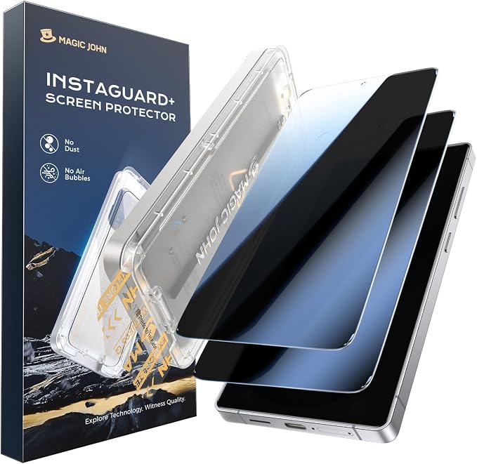 MAGIC JOHN Privacy 3rd Gen for Galaxy S26 Plus Screen Protector Anti Spy | 2Pack 6.7 Inch 25°Anti-Spy 1S Easy Install Auto-Align Screen Bubble Free Support Fingerprint Unlock 9H Tempered Glass