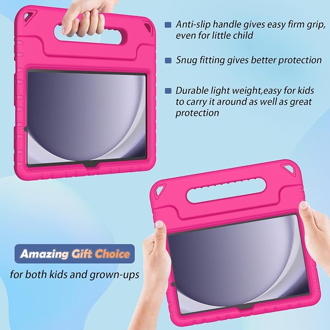 LTROP Shockproof Lightweight Convertible Handle Stand Case for Samsung Galaxy Tab A11 Plus 2025 / A9 Plus 11 Inch 2023 with Built-in Screen Protector Galaxy Tab A11+ / A9+ Case for Kids Black