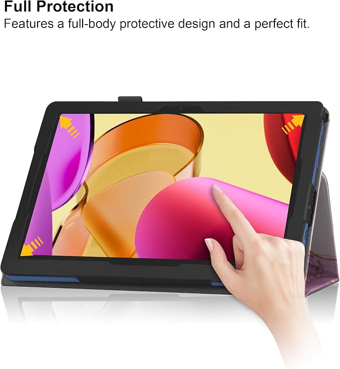Case for Vortex ZTAB10 Tablet/Z TAB 10 Inch Tablet - Slim Lightweight Folio Stand Cover PU Leather Case Cover + 1 Stylus (Black)