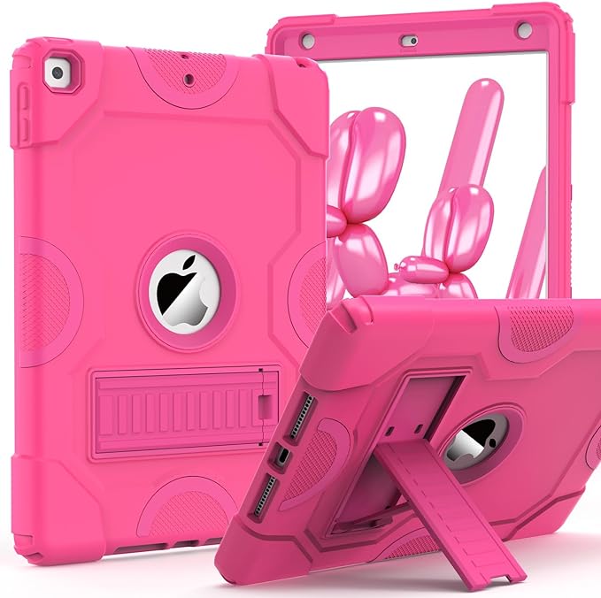 ZoneFoker for iPad 9th Generation Case iPad 8th 7th Generation Case iPad 10.2 Inch 2021/2020/2019 Case Heavy Duty Rugged Shockproof Protective Cover with Kickstand Black