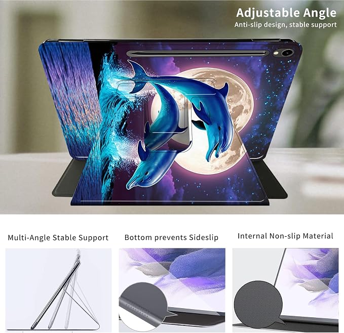 Case for Samsung Galaxy Tab A9 8.7-Inch 2023360 Degree Rotating Multi-Angle Viewing Protective Cover with Auto Sleep/Wake-Blue Butterfly