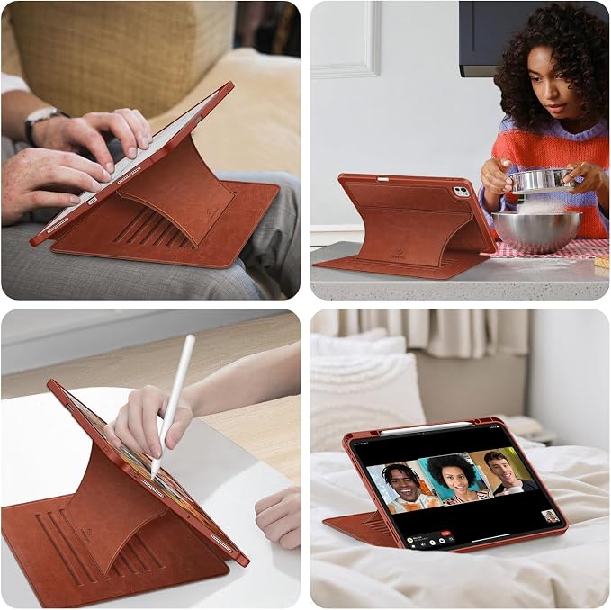 Fintie Magnetic Stand Case for iPad Pro 13-inch (M5) 2025 / (M4) 2024 - Multiple Angles Shockproof Rugged Soft TPU Cover with Pencil Holder Auto Sleep/Wake Black