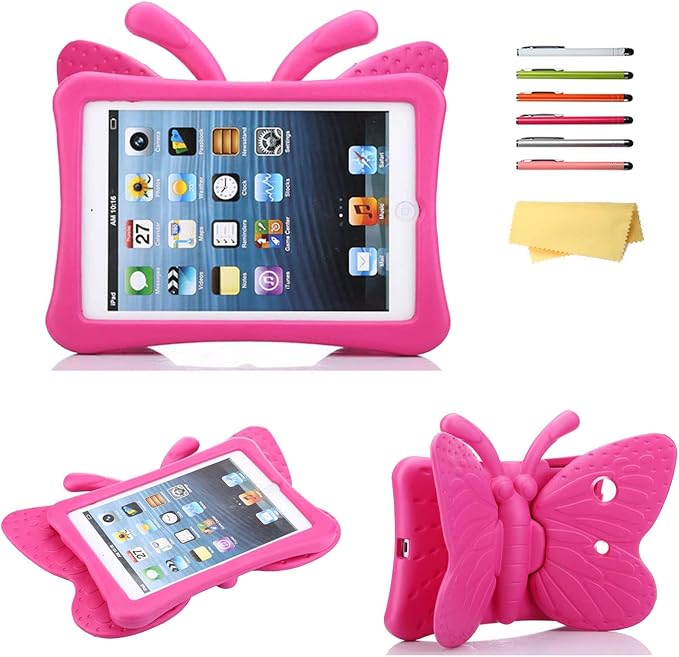 Kids Case for 7.9 iPad Mini 5/4/3/2/1 Silicone Shockproof Cover with Handle Kickstand Black
