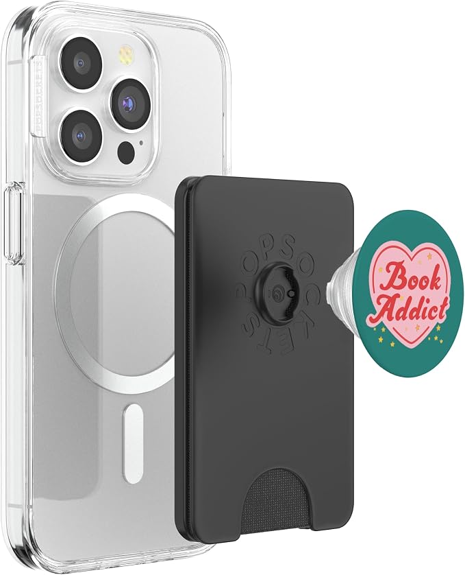 Book Addict Heart Booktrovert Bookish Reading Librarian PopSockets Adhesive PopGrip
