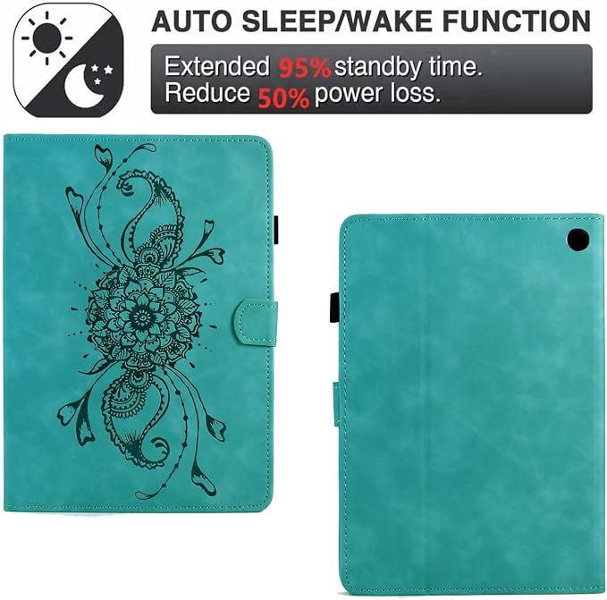Case for Kindle Fire HD 10 &amp Fire HD 10 Plus 13th/11th Generation 2023 2021 | Synthetic Leather Flip Folio Stand Cover with Auto Wake/Sleep for Kindle Fire HD 10 &amp Fire HD 10 Plus Beach