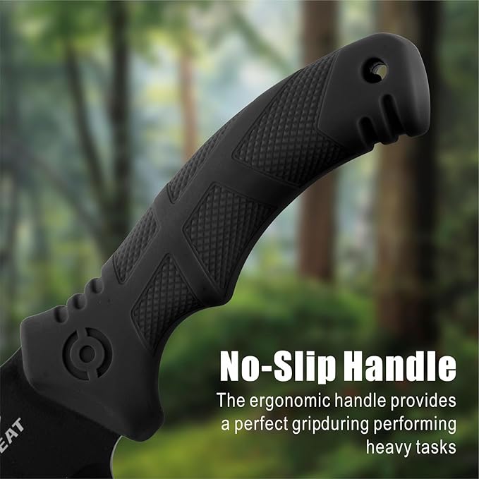 REAT Machete with Saw,16" Heavy Duty Machete with Sheath, Dual-Purpose Gardening Machete Knife for Chopping and Sawing,Ergonomic No-Slip Handle