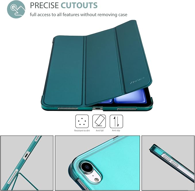 ProCase Smart Case for iPad Air 11-inch M4/M3/M2 &amp Air 10.9 5th/4th Gen | Hard Back Cover with Auto Sleep/Wake Slim Lightweight Case for iPad Air 11 2026/25/24 &amp 10.9 2022/2020-Aqua