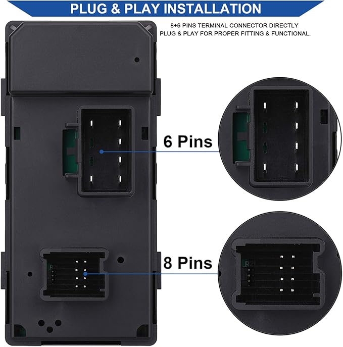 Obaee Power Window Control Switch Button & Front Driver Side Door Lock & Mirror Switch Compatible with Chevrolet Silverado/GMC Sierra 1500 2500 HD 3500 HD 2007-2013