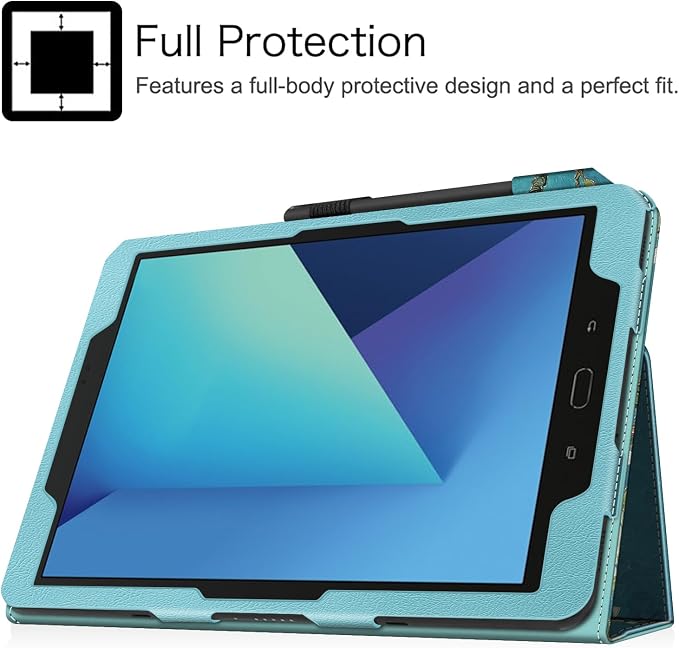 Fintie Folio Case for Samsung Galaxy Tab S3 9.7 2017 Blossom | Corner Protection Vegan Leather S Pen Holder Auto Sleep/Wake