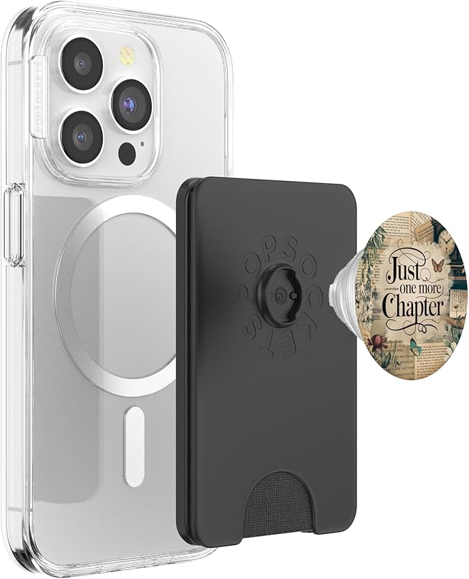 Just One More Chapter Bookish Book Reading Vintage Flower PopSockets Adhesive PopGrip