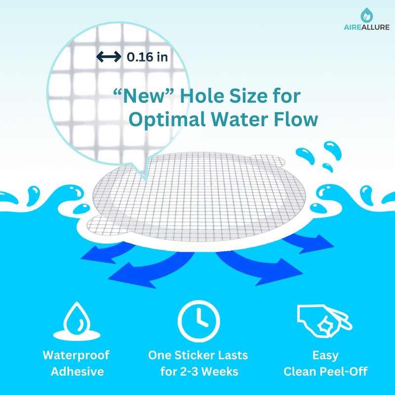 25 Pack Disposable Shower Drain Hair Catcher Mesh Stickers - Peel & Stick Drain Strainers to Prevent Clogs, Strong Waterproof Adhesive, Mess-Free Disposable Drain Covers for Shower & Bathtub