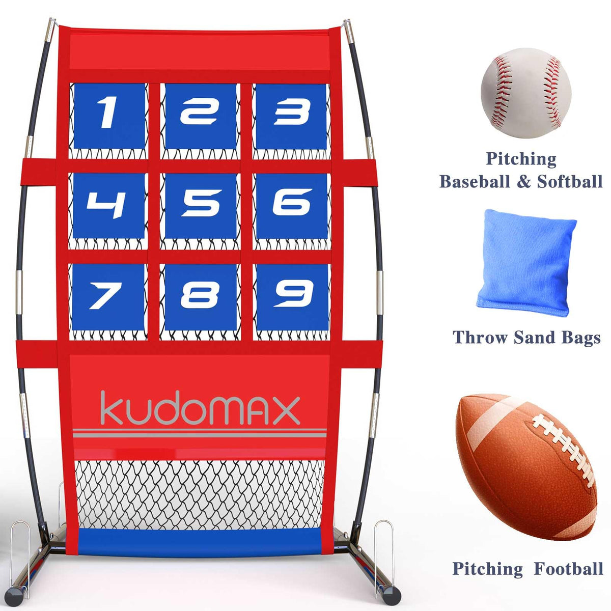 Pitching Target Net – Master Your Pitch! Portable Practice System with Numbered Strike Zone for Baseball, Softball & Football. Includes Carry Bag & Enables Quick Assembly