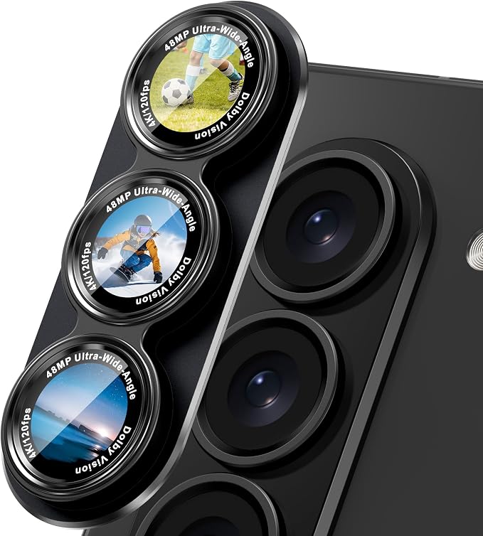 CACOE Metal Camera Lens Protector for iPhone 16Pro/16ProMax/14Pro/14ProMax | 9H Tempered Glass Aluminum Frame HD Clarity Scratch-Resistant Camera Screen Protector Cover Accessories Black