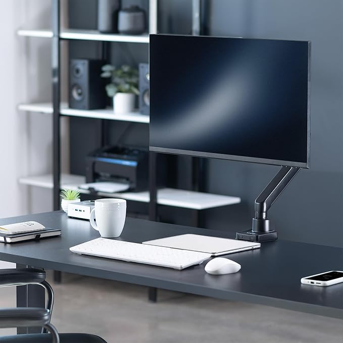 VIVO Premium Aluminum Full Motion Single Ultrawide Monitor Desk Mount Stand with Lift Engine Arm, Fits Screens up to 40 inches, STAND-V101BB