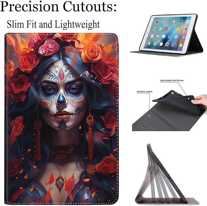 Case for Samsung Galaxy Tab S10 FE Plus 5G Multi-Angle Stand Smart Cover Shockproof with Auto Wake/Sleep for Galaxy Tab S10 FE+ 13.1 Inch (SM-X620/SM-X626B) 2025 Magic Mushrooms Fungus