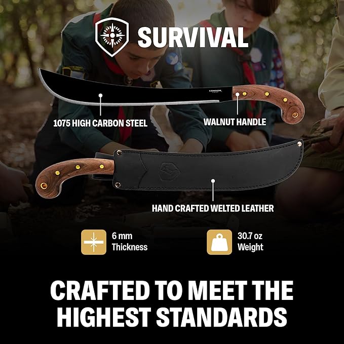 Condor Tool & Knife Survival Machete with Walnut Handle