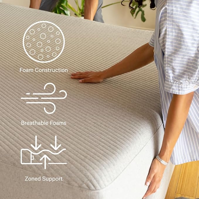 Casper Sleep Original, Twin XL Memory Foam Mattress - Medium Firm Bed in a Box with Zoned SupportTM - 100-Night Trial - CertiPUR-US Mattress, Light Grey
